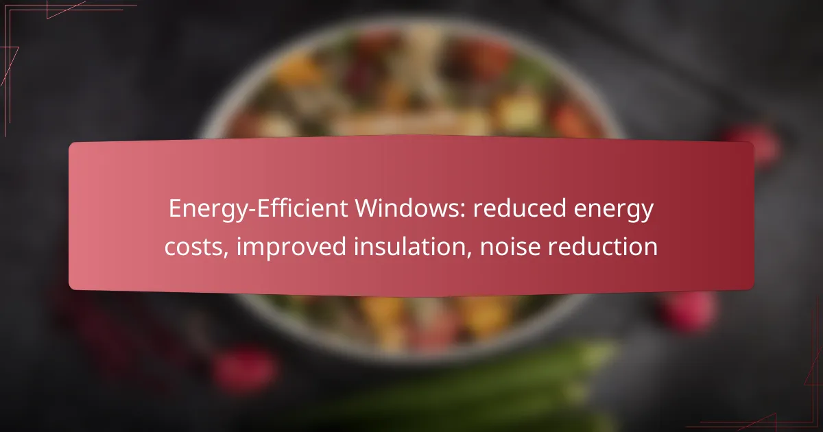 Energy-Efficient Windows: reduced energy costs, improved insulation, noise reduction