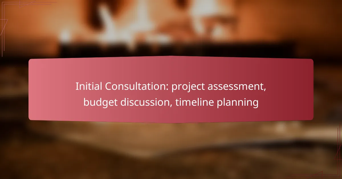 Initial Consultation: project assessment, budget discussion, timeline planning