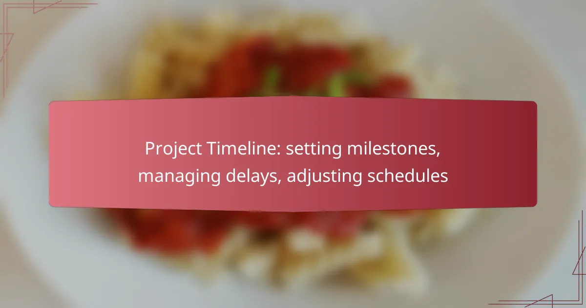 Project Timeline: setting milestones, managing delays, adjusting schedules