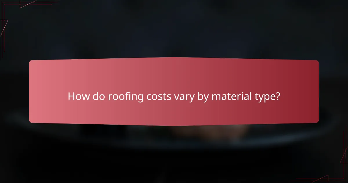 How do roofing costs vary by material type?