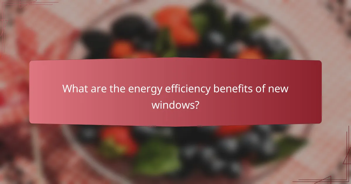 What are the energy efficiency benefits of new windows?