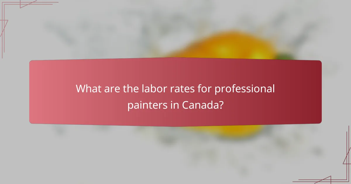 What are the labor rates for professional painters in Canada?