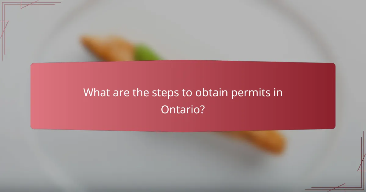 What are the steps to obtain permits in Ontario?