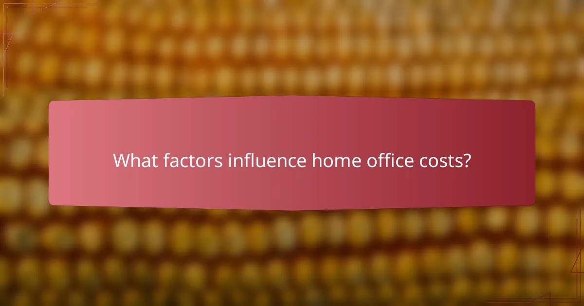 What factors influence home office costs?
