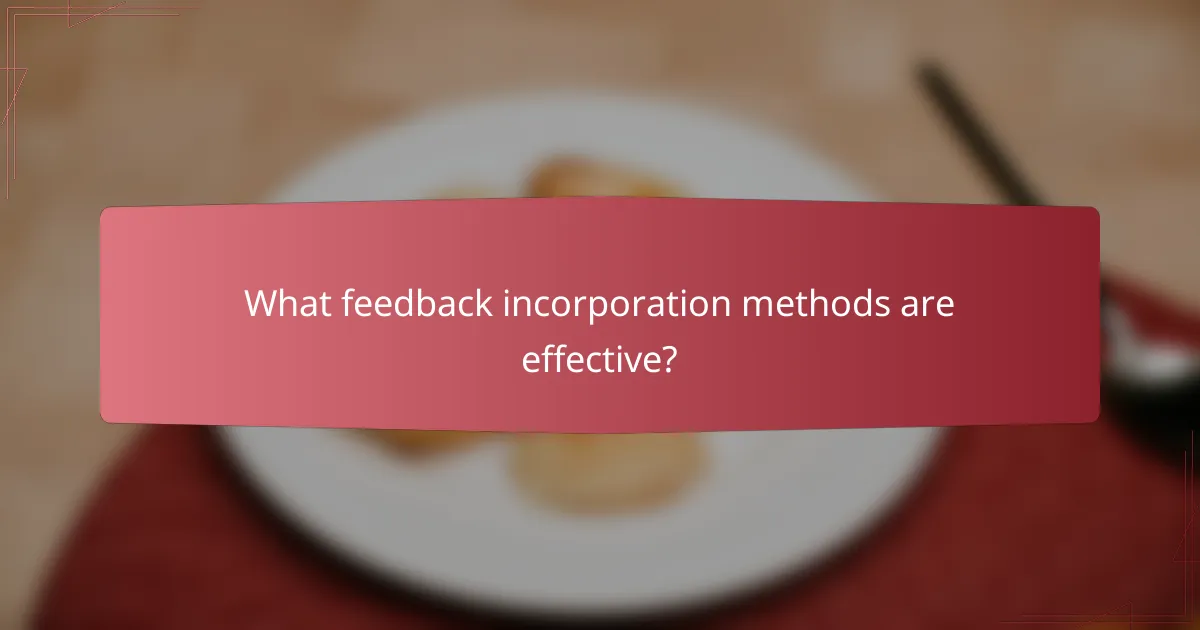 What feedback incorporation methods are effective?