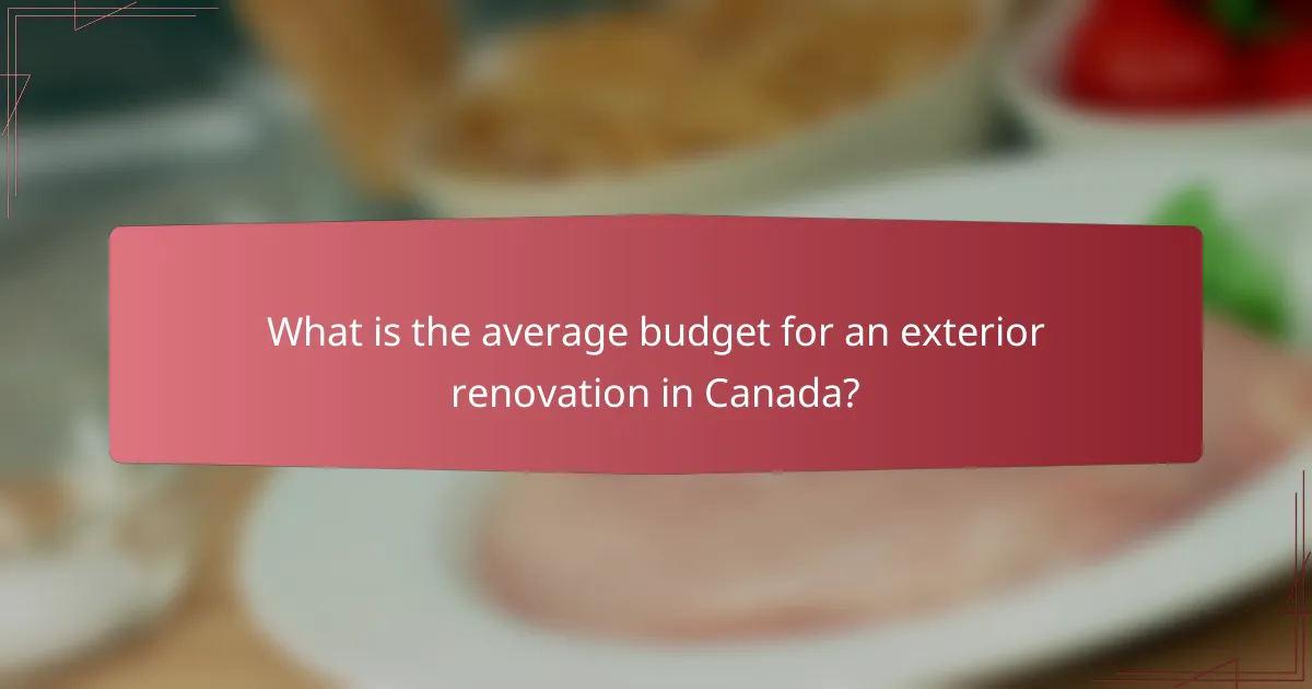 What is the average budget for an exterior renovation in Canada?