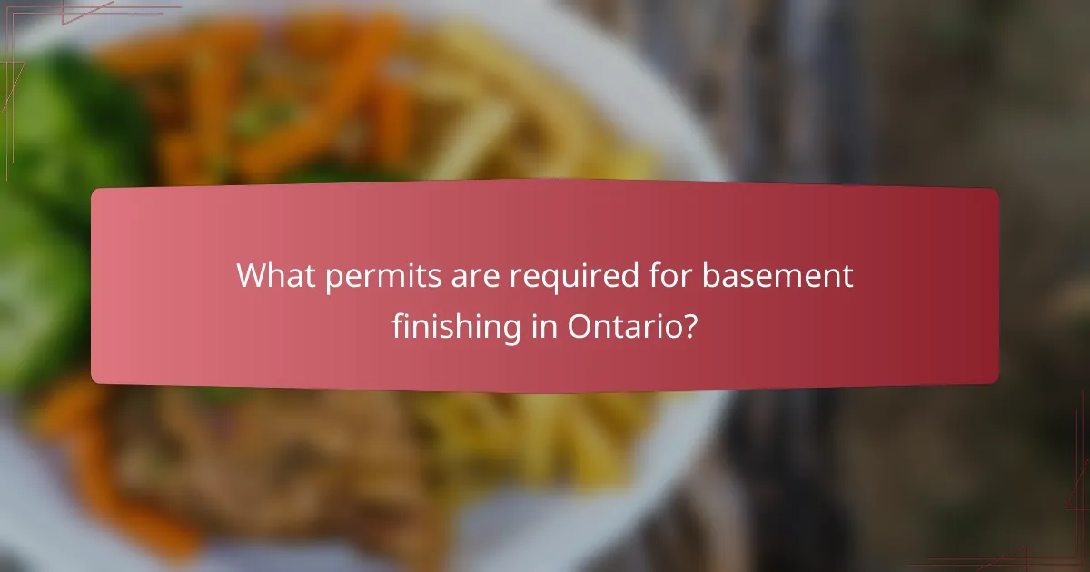 What permits are required for basement finishing in Ontario?