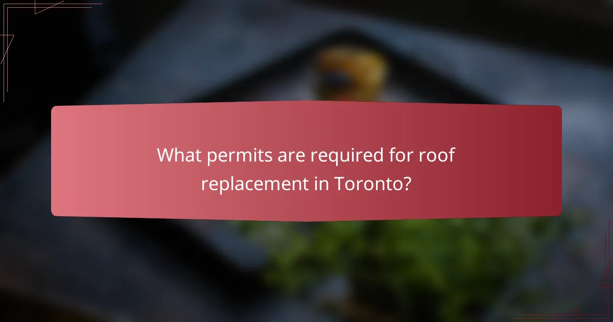 What permits are required for roof replacement in Toronto?
